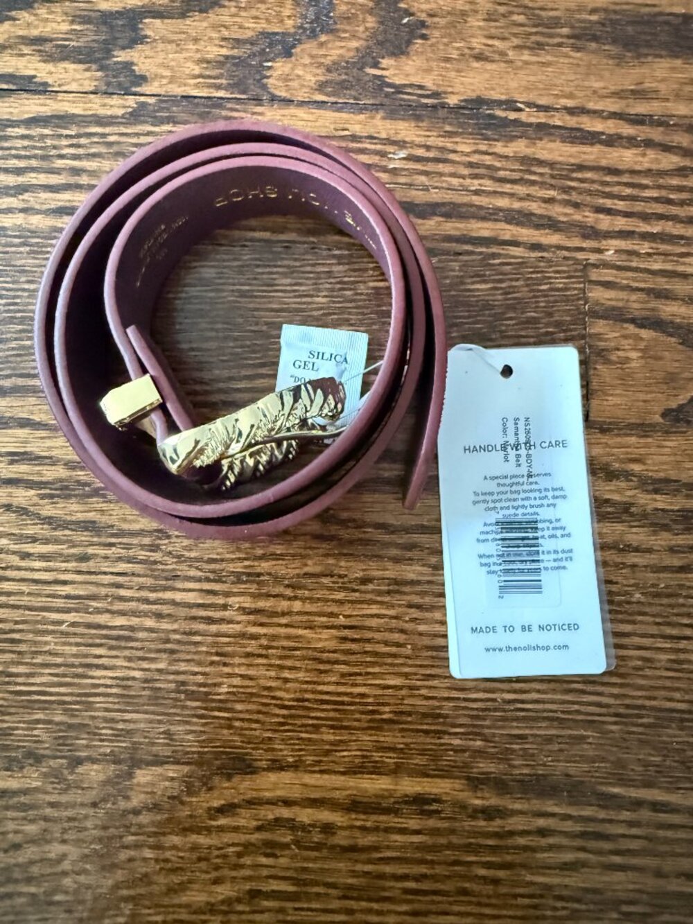 NWT Merlot Samantha Belt with gold buckle - The Noli Shop - Picture 6 of 9